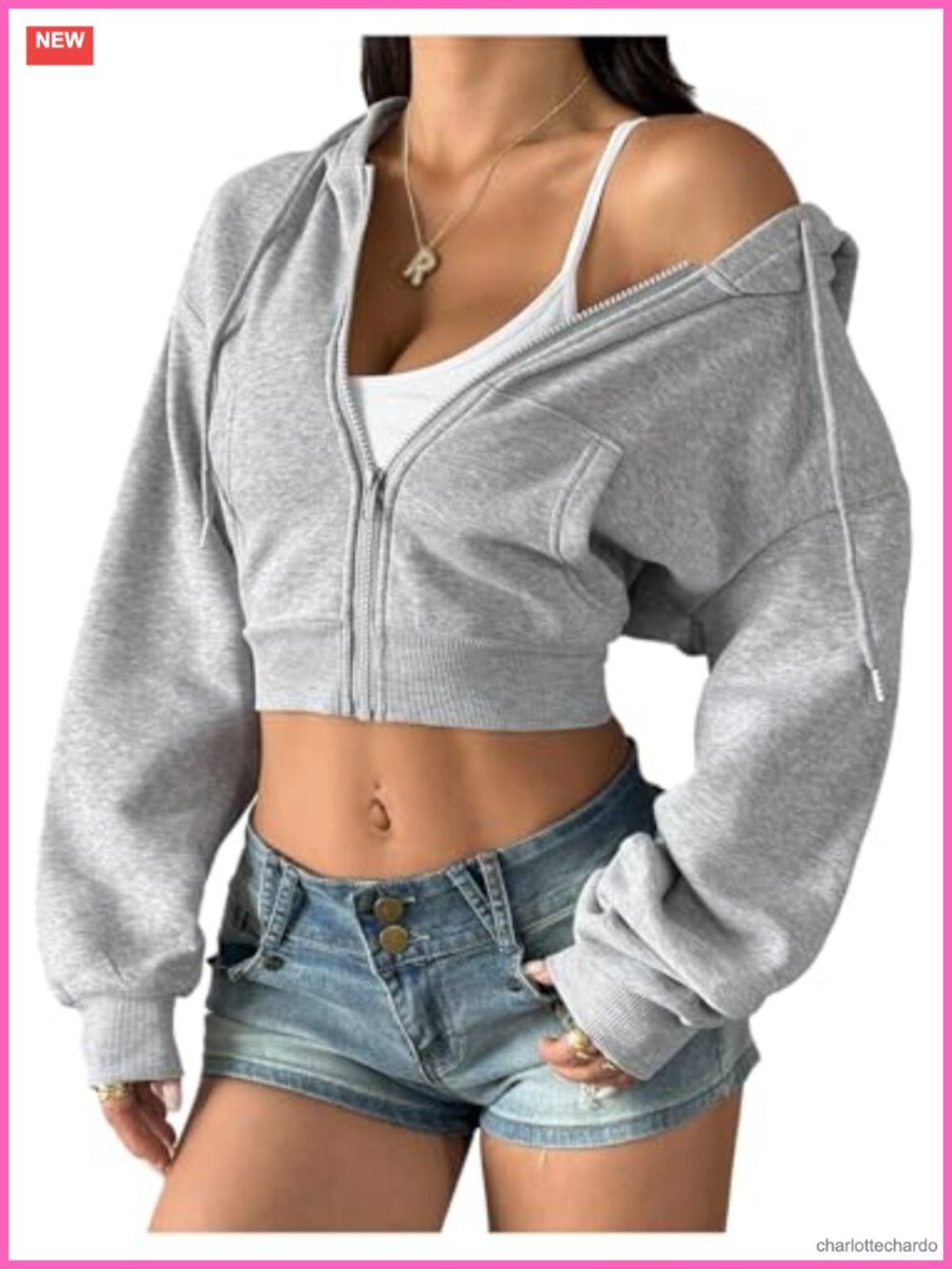 Women's Y2K Zip Up Hoodies Cropped Long Sleeve Streetwear Top with Pocket